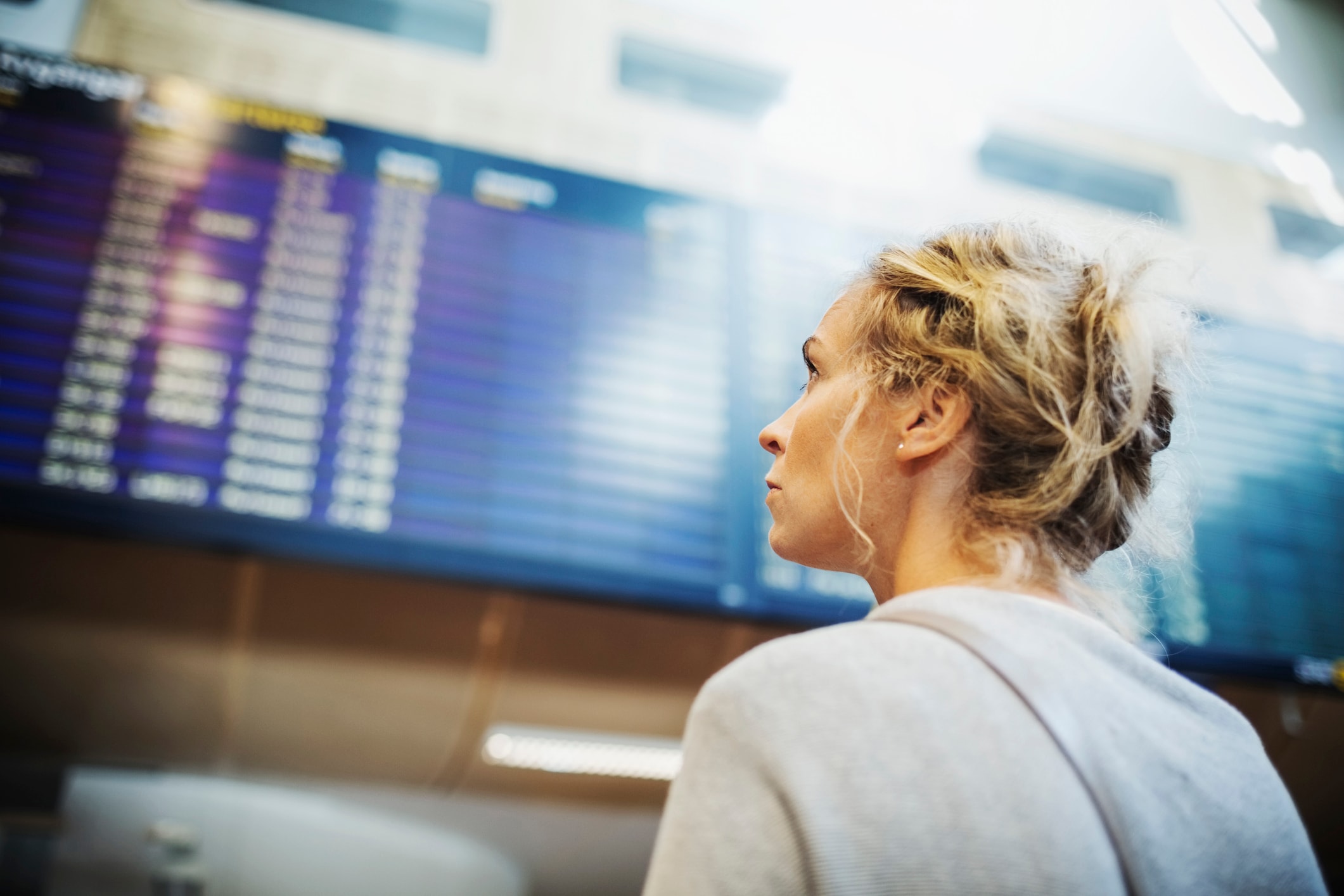 woman standing in airport