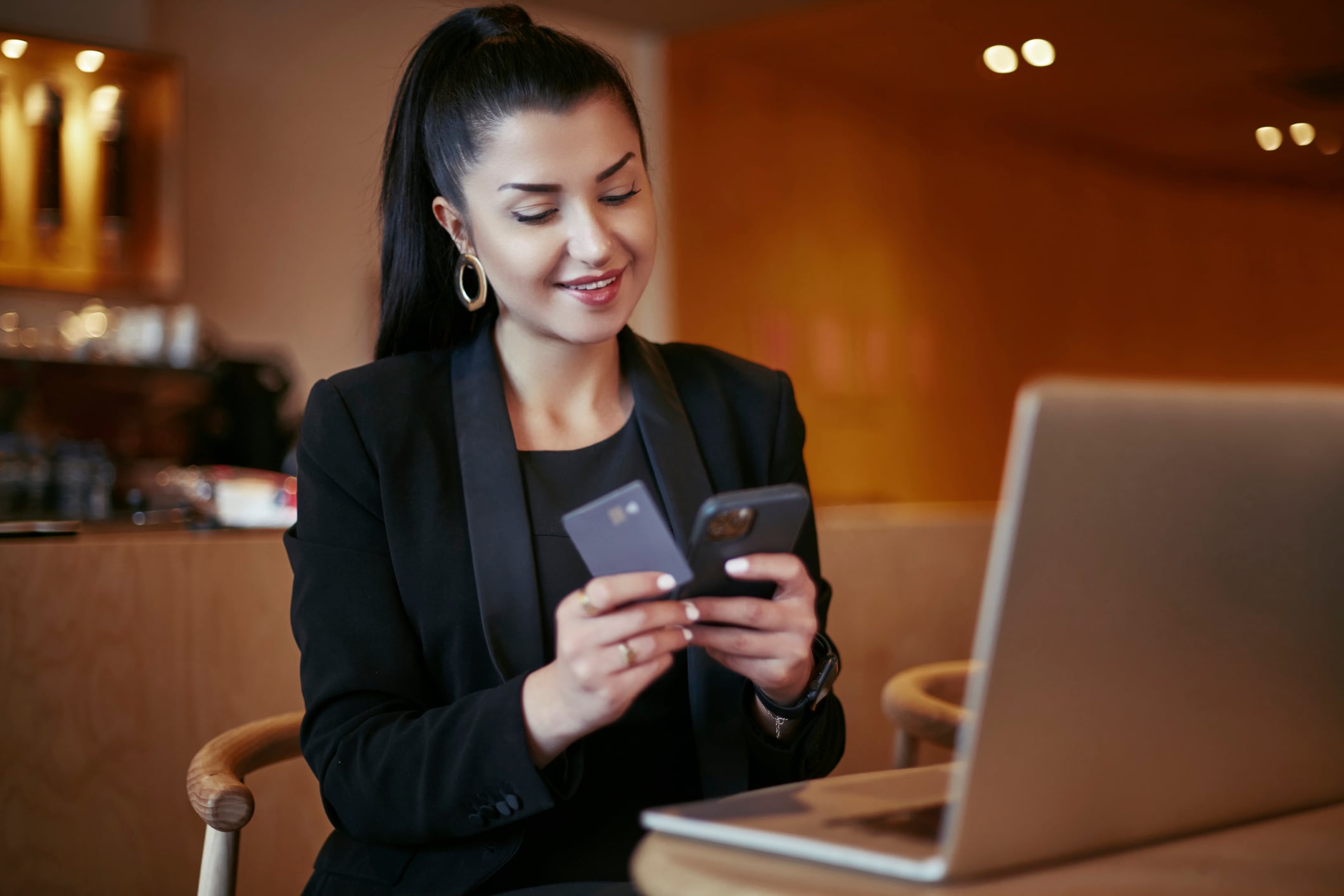 Lady doing Expenses 