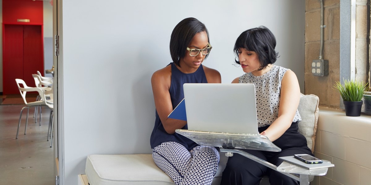 two women meeting in office