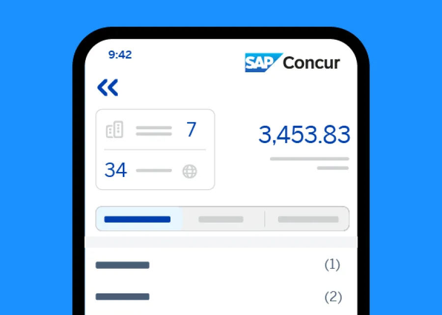screenshot of concur expense product