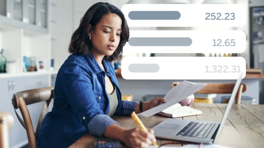 woman on a computer