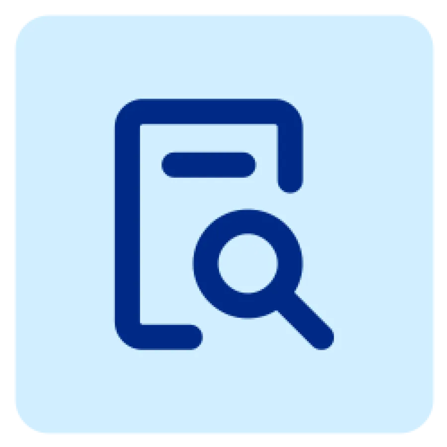 document with magnifying glass