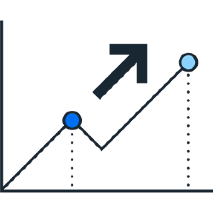 Increasing chart pictogram